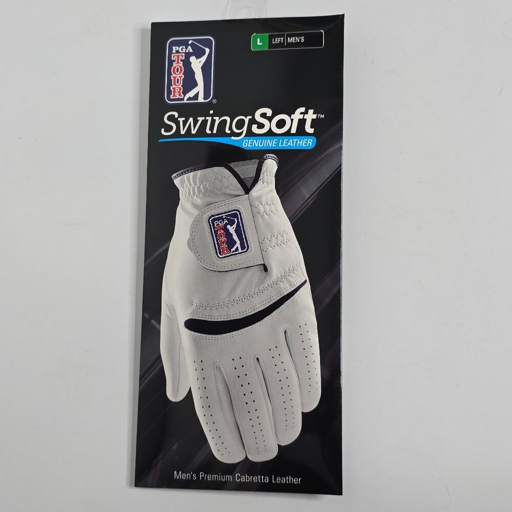 SwingSoft Men's L/H Golf Glove L Large 100% Full Cabretta Leather PGA TOUR White
